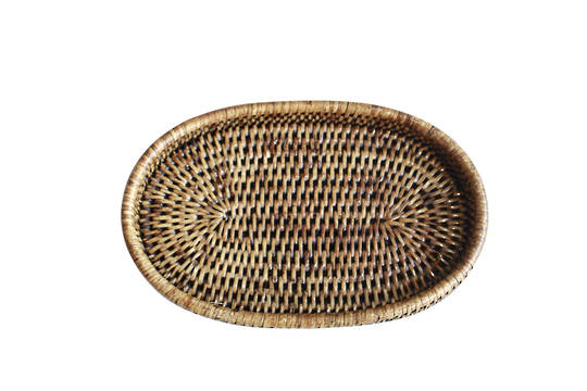 RATTAN OVAL TRAY BROWN